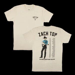 Zach Top Cold Beer Country Music Tour 2025 T-Shirt, Double Sided Unisex Full 26